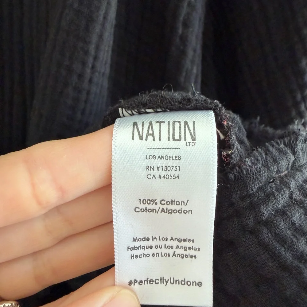 Nation LTD Black Cotton Gauze Blouse – Size S (Made in USA) - Picture 5 of 6